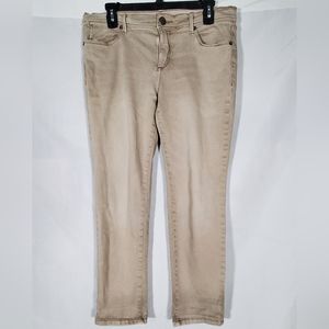 FREE PEOPLE SAND BEIGE LIGHTWEIGHT STRETCHY DENIM SKINNY JEANS WOMENS 30